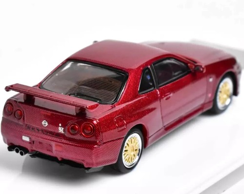 NISSAN SKYLINE GT-R R34 BBS WHEELS CARBON FIBER RED 1/64 CAR STANCE HUNTERS - Picture 8 of 8