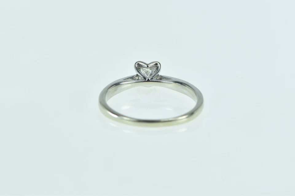 14K 0.20 Ct Princess Diamond Promise Engagement Ring White Gold *08 - Image 3 of 4