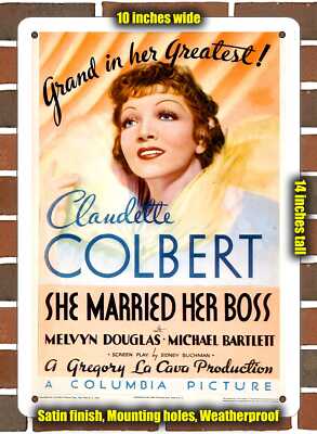 Metal Sign - 1935 She Married Her Boss Movie - 10x14 inches