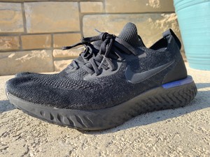 nike epic react flyknit black racer blue