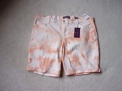 Gloria Vanderbilt Midrise Bermuda Tie Dye Shorts Plus Size 24W