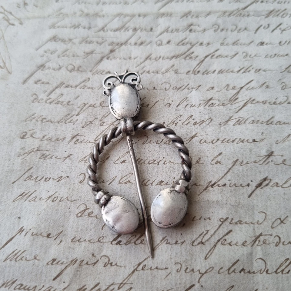 Fibule Provençale Ancienne XIXè Argent Strass Silver Fibula 19thC - Photo 4/4