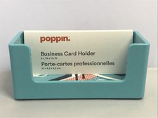 poppin Business Card Holder 4 x 1-3/4 x 1-3/4 IN. AQUA