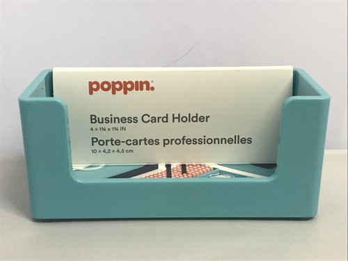 poppin Business Card Holder 4 x 1-3/4 x 1-3/4 IN. AQUA - Afbeelding 1 van 4