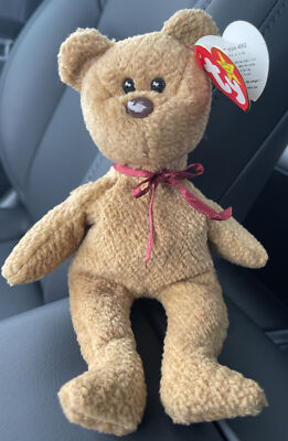 Ty Beanie Curly Bear 4052 1996 W/errors Mismatched Dates Korean Reg DOB 4-12-96