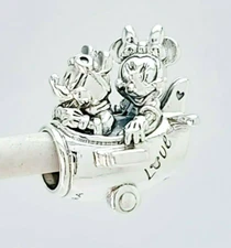 Authentic Pandora Charm, Disney Mickey and Minnie Mouse Airplane, #790108C00