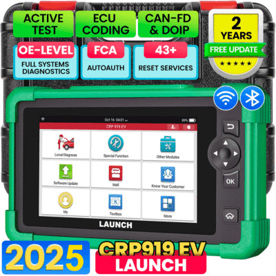 LAUNCH CRP919 EV Diagnostic Scanner for Electric Vehicles New Energy Car CAN FD