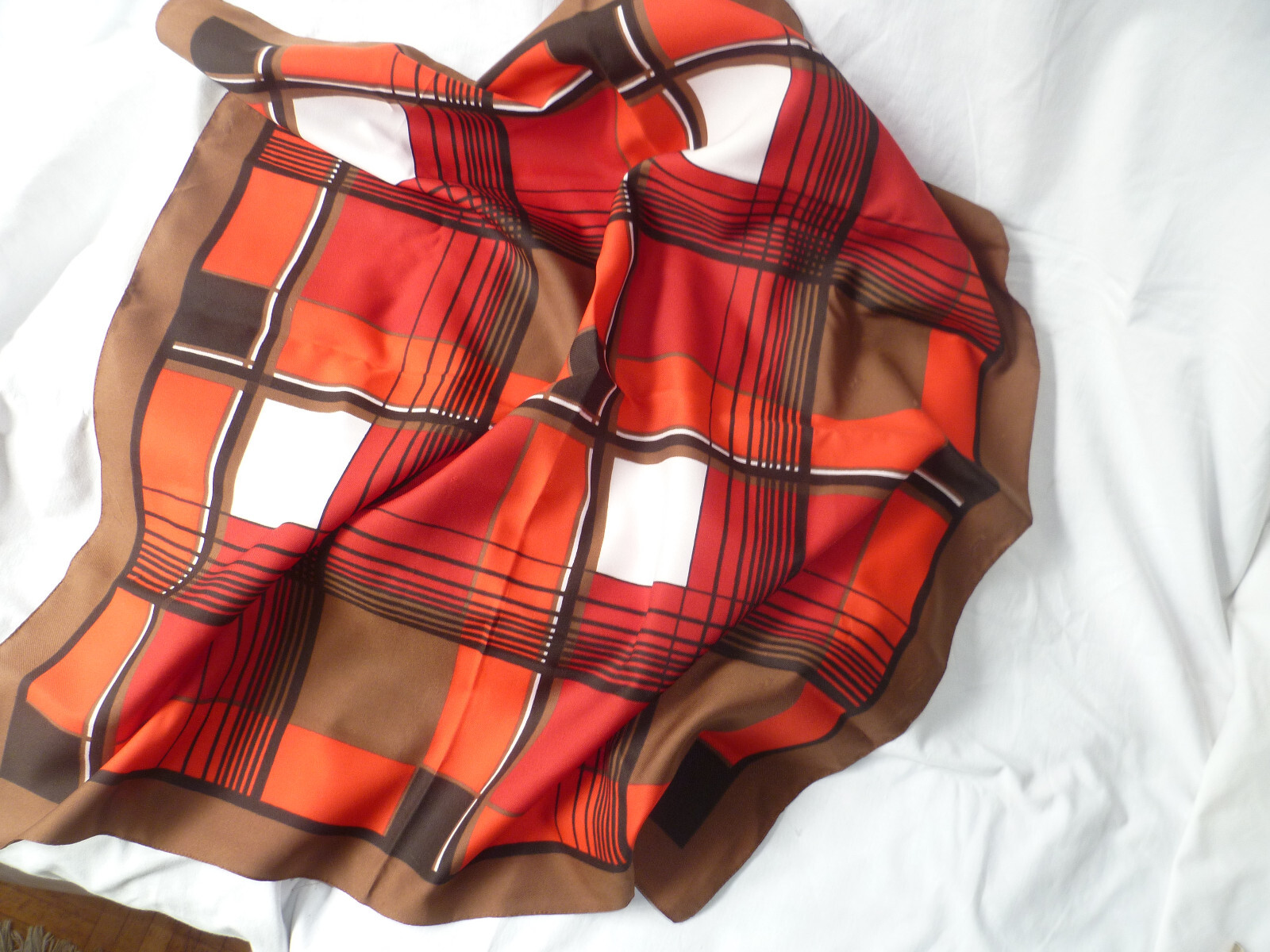 Two Assorted Vintage Polyester Silky Square Head … - image 5