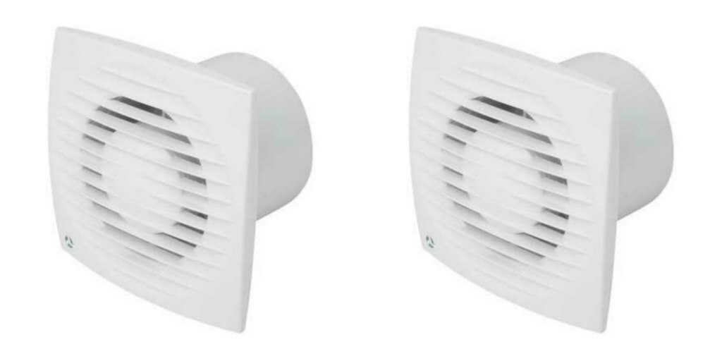 2 x Airflow 9041348 AUE100T AURA-ECO Axial Extractor Fans with Timer (100mm)