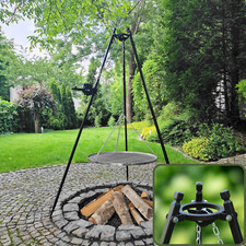 GUSTAV DREIBEIN SCHWENKGRILL Grillrost 70 cm aus Edelstahl mit Kurbel