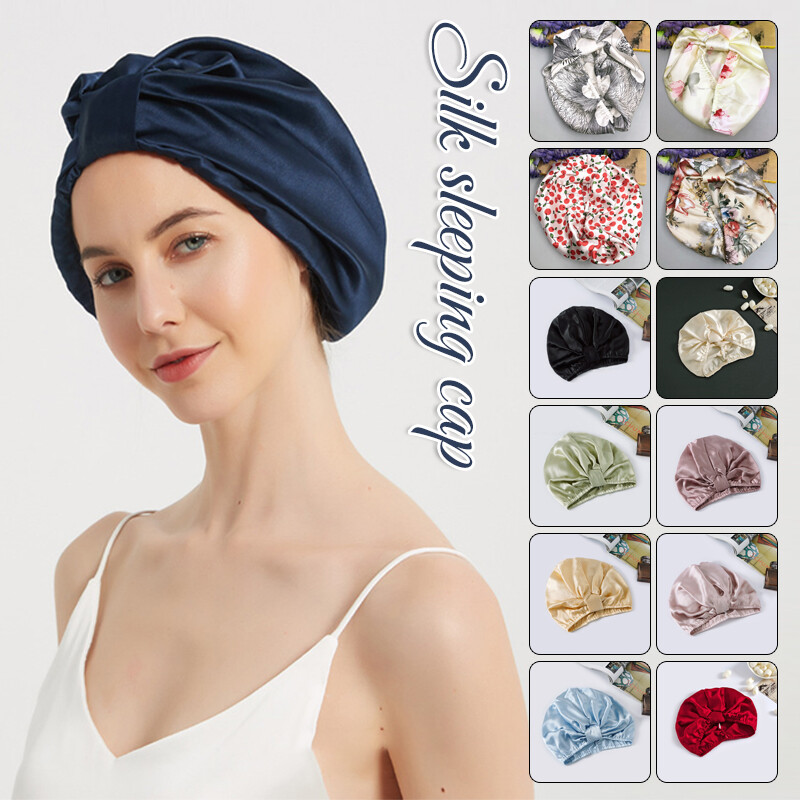 Mulberry Silk Sleeping Cap Women Night Cap Soft Hair Wrap  display picture 3