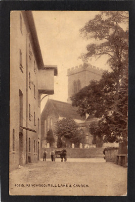 Postkarte Ringwood New Forest Hampshire die Mill Lane und Kirche
