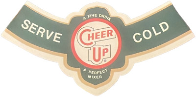 Vintage Cheer Up Soda   Neck Label NOS Atlas Bottling Detroit Mixer American
