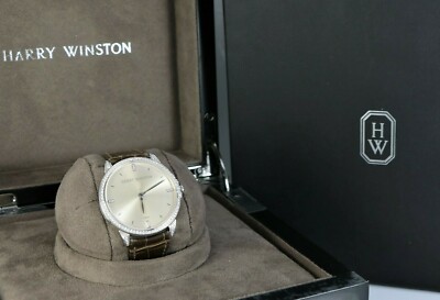 $21,200 Retail Unisex 39mm Harry Winston Midnight 18K White Gold Diamond Watch