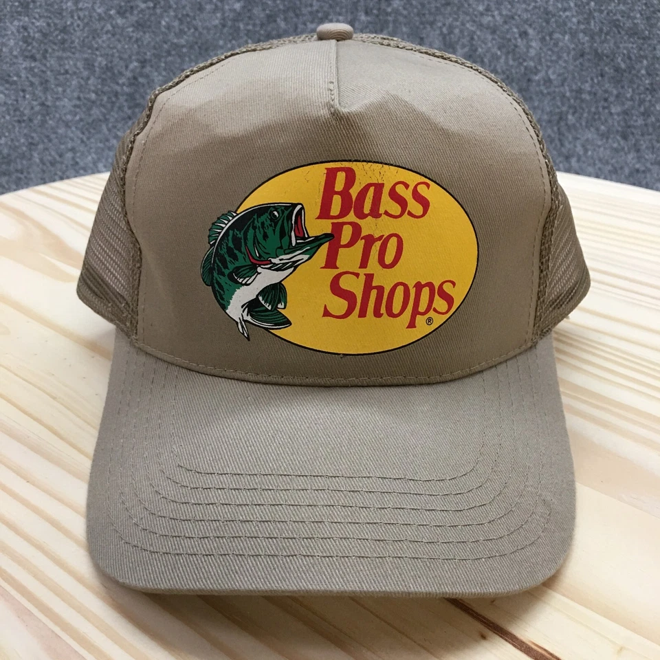 Sombrero de camionero Bass Pro Shops para hombre beige OS ala curva ajustable logotipo bordado Foto 3 de 4