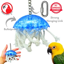 Bonka Bird Toys 0042 Small Jellyfish Bulletproof Tug Pull Cage Toy Conure Quaker