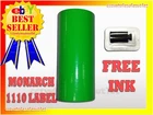 FLUORESCENT GREEN LABEL FOR MONARCH 1110 PRICING GUN 1 SLEEVE=16ROLLS