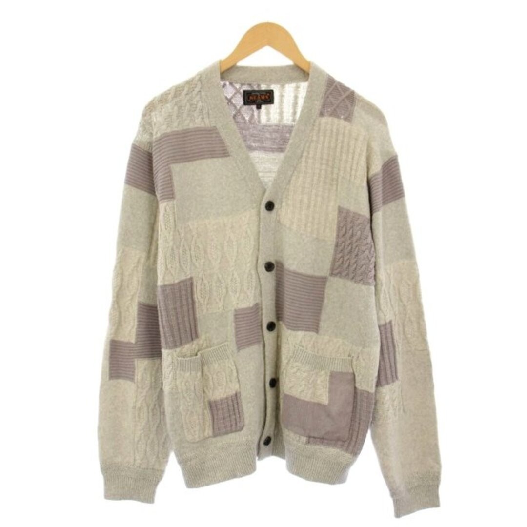 Beams Plus BEAMS+ Cardigan Patchwork Like Jacquar… - image 1