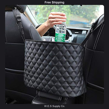 Car Purse Holder Leather Seat Back Organizer Front Seat Storage Barrier