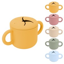 Baby Learning Drinking Cup Silicone Double Handles Design Easy Cleaning