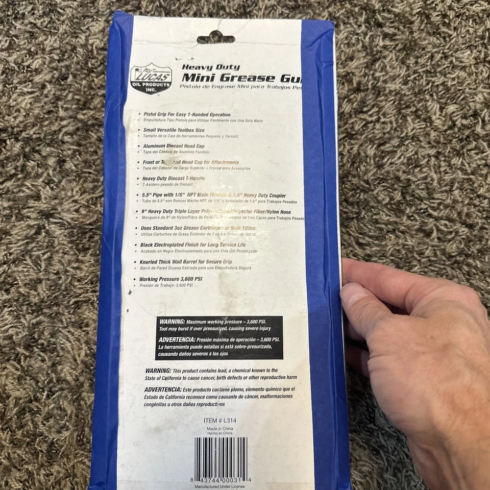 LUCAS-OIL 重型 GREASE 枪型号 L314 — 第 4/4 张图片