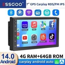 4+64G 7" Double 2 DIN Car Stereo Radio Apple Carplay Android 14 MP5 BT FM GPS