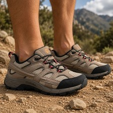 Merrell Moab 2 Hiking Shoes Mens 7 Gray Mesh Trail Outdoor Lace Up MK261205