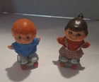 Vintage 1970 Mattel  Small Shots Roller Skating Hot Wheels 2 Red Line Dolls
