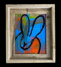 HUNT SLONEM BUNNYS  FRAMED