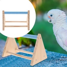 Portable Wooden Parrot Climbing Stand Activity Rack Bird Toy 22x15x14 cm