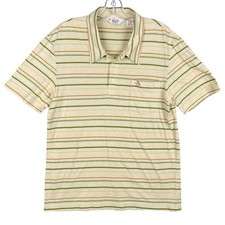Vintage Original Penguin Munsingwear Polo Shirt Mens XL Yellow Gold Striped