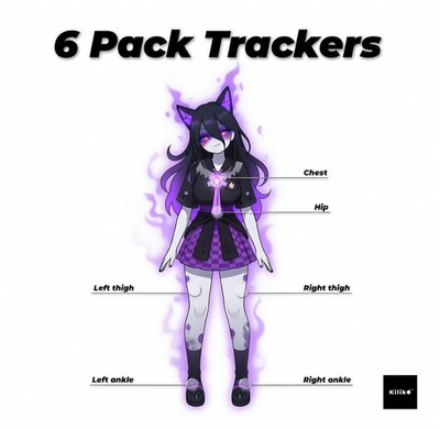 (LSM6DSV) SlimeVR Compatible Full-Body Trackers 6-Pack | VRChat SteamVR FBT Kit