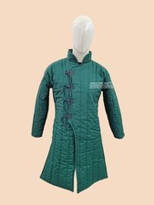 Medieval Thick Padded Gambeson Coat Aketon Full Length Jacket Armor LARP Costume