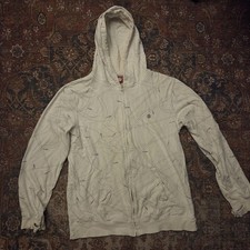 Y2K Element Skateboarding Distressed Zip-Up Hoodie   Size Large