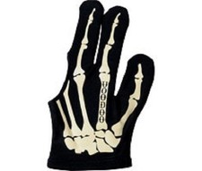 Voodoo Large Bone Pool Glove - Skeleton Design - Billiard Glove - Left Hand Fit