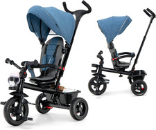 5-in-1 Toddler Tricycle with Push Handle, Canopy Storage - Blue