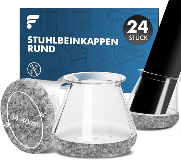 Shinfly Stuhlbeinkappen Rund 24 StüCk, Schutzkappen FüR Stuhlbeine, Silikon Stuh-image