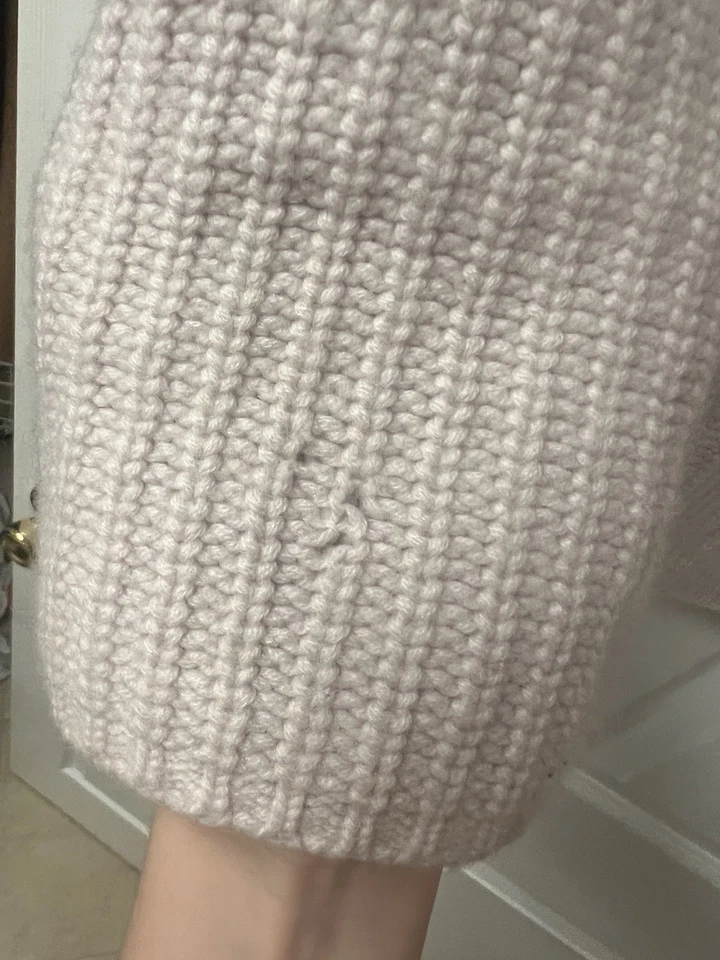 Suéter de lana de cachemir grueso marfil de gran tamaño Line The Label para mujer - talla M Foto 4 de 4