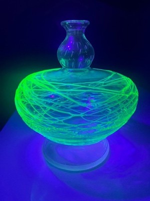 1920's H. C. Fry Glass Co/Steuben Green Reeding Art Glass Vase Rare!!!