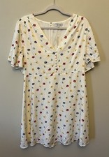 NWT Madewell Orchard Flutter-Sleeve Dress Confetti Floral Women's Size 14