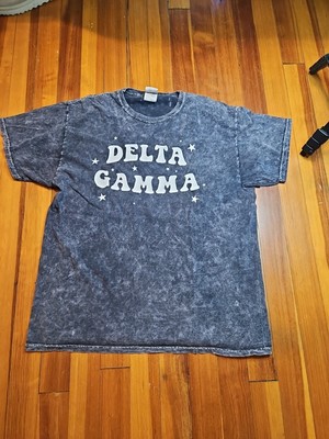 Large Vintage Retro T Shirt Mens Y2k Delta Gamma Tie Dye Colortone Tag Acid Wash