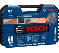 Bosch Titanium Drill and Screwdriver Bit Set 103 Pcs, V-Drill Bits