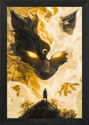 Mystische Katze Geist Tier gerahmtes Wandbild Poster Leinwanddruck Bild