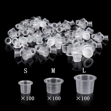 Tattoo Ink Cups 300Pcs Mixed Size Permanent Makeup Pigment Clear Holder Containe