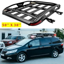 Roof Rack Luggage Cargo Basket+Cross Bars w/ LED Light For Toyota Sienna 2011-20
