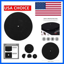 Record Player Mat -7 Inch Wool Turntable Slipmat Felt Vinyl Pad Antistatic Pl...