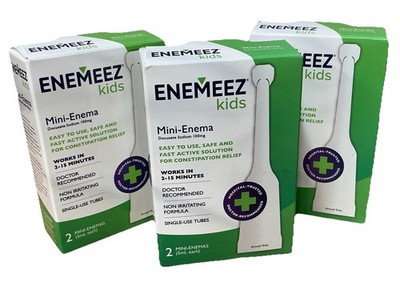 3 ENEMEEZ KIDS constipation relief DocuSol 5 Mini-Enema NIB 12/2026