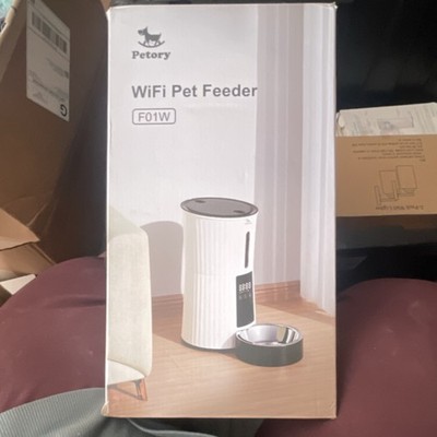 Petory F01W Wi-Fi Automatic Pet Feeder Plastic Stainless Steel White Black