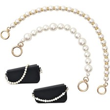 HUIANER Pearl Handle Purse Chain, 2Pcs Large Imitation Pearl Handbag C
