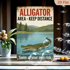 Alligator Warning Sign Aluminum Sign 8x12 Inch Outdoor Reptile Safety